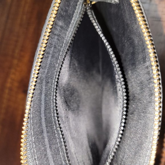 Authentic Versace Black Leather Wristlet Clutch, Gold Hardware 6.5"(L) x 10"(W) - Picture 10 of 14